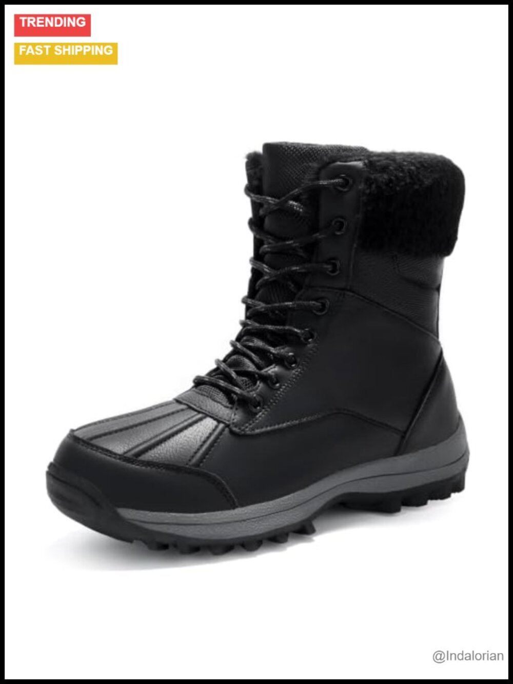 Waterproof Fur-Lined Mid-Calf Snow Boots Lightweight Winter